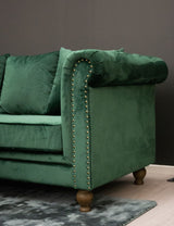 Velvet 3-pers. sofa - Grøn Velour - Unoliving.com