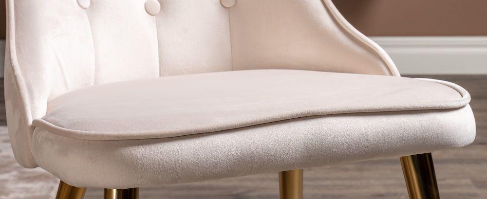 Velvet Delux Spisebordsstol, Beige Velour, messing ben - Unoliving.com