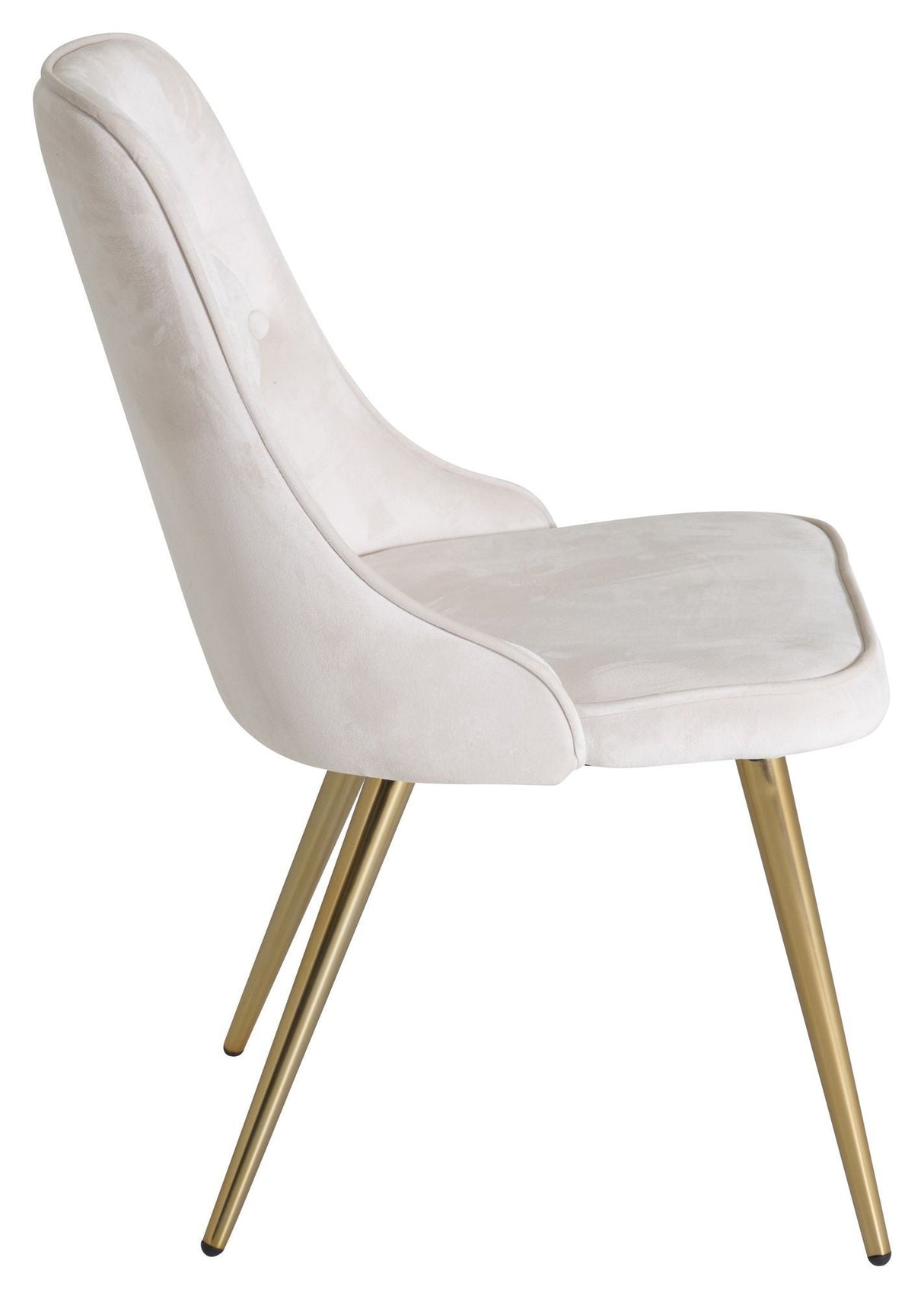 Velvet Delux Spisebordsstol, Beige Velour, messing ben - Unoliving.com