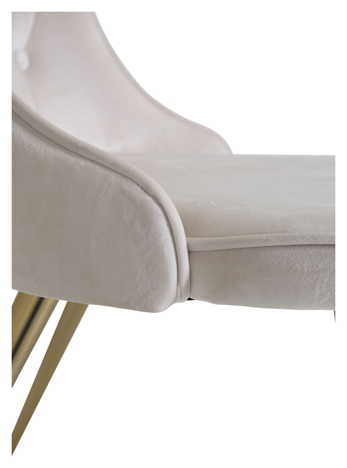 Velvet Delux Spisebordsstol, Beige Velour, messing ben - Unoliving.com