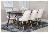 Velvet Delux Spisebordsstol, Beige Velour, messing ben - Unoliving.com