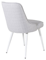 Velvet Delux Spisebordsstol, Grå, Hvide metalben - Unoliving.com