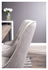 Velvet Deluxe Spisebordsstol, Grå Velour - Unoliving.com