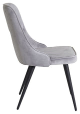 Velvet Deluxe Spisebordsstol, Grå Velour - Unoliving.com