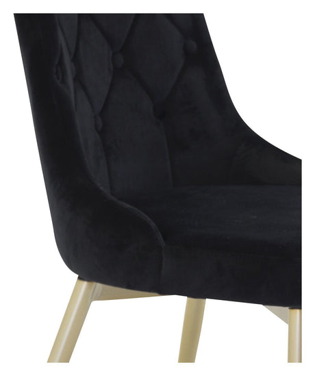 Velvet Deluxe Spisebordsstol, Sort Velour - Unoliving.com