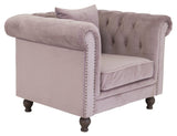 Velvet Lænestol, Dusty Pink Velour - Unoliving.com