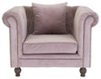 Velvet Lænestol, Dusty Pink Velour - Unoliving.com