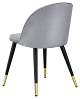 Velvet Spisebordsstol, Grå velour messing - Unoliving.com