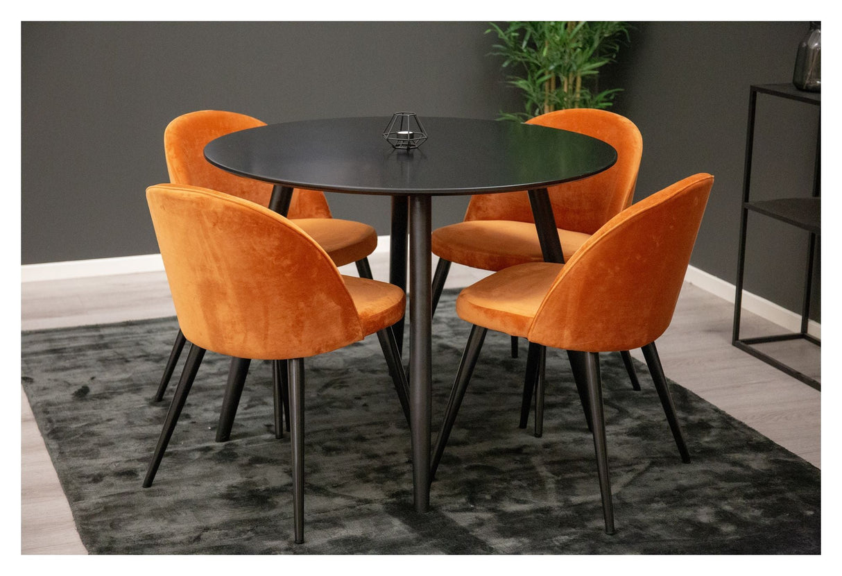 Velvet Spisebordsstol, Orange - Unoliving.com