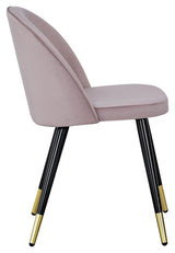 Velvet Spisebordsstol, Rosa Velour, messing - Unoliving.com