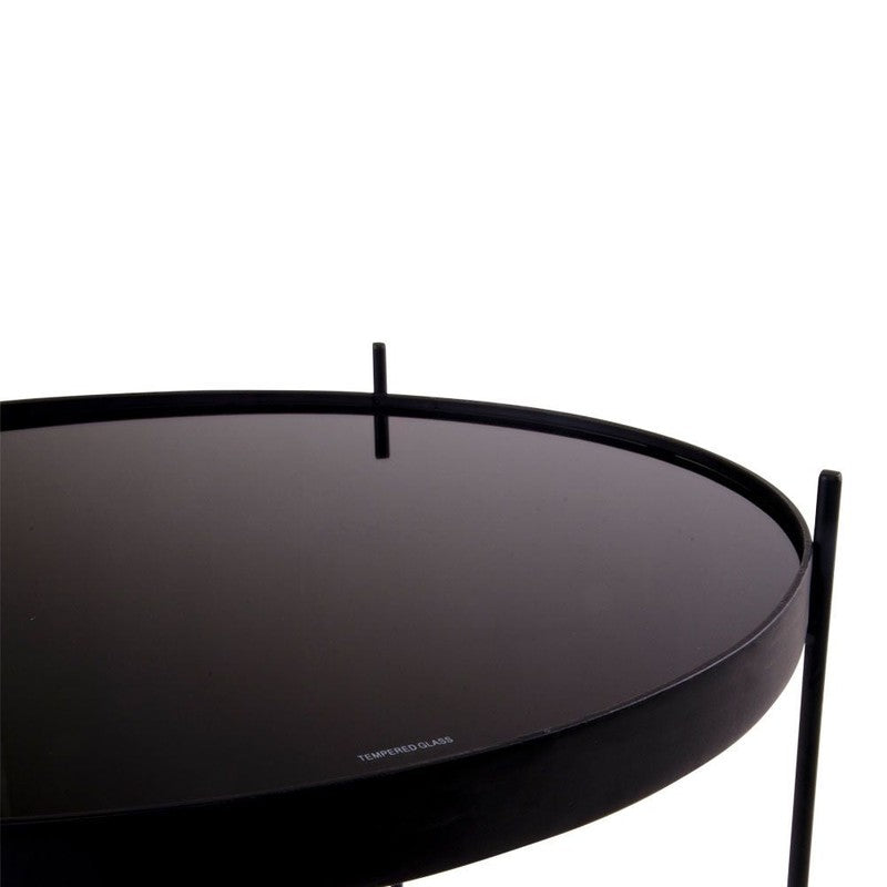 Venezia Sidebord, sort stål og glas - Unoliving.com