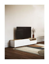 Verone TV-Bord, Lys eg/Hvid, 180x38x38 - Unoliving.com