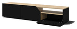 Verone TV-Bord, Lys eg/Sort, 180x38x38 - Unoliving.com