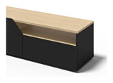 Verone TV-Bord, Lys eg/Sort, 180x38x38 - Unoliving.com