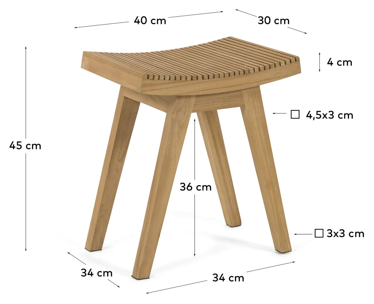 Vicentina Skammel, Massiv Teak - Unoliving.com