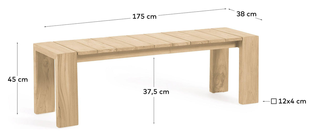 Victoire Havebænk, Massiv teak, L: 175 - Unoliving.com