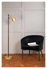 Vifta Gulvlampe m. 1 lyskilde, Sort/Messing, H:139 - Unoliving.com