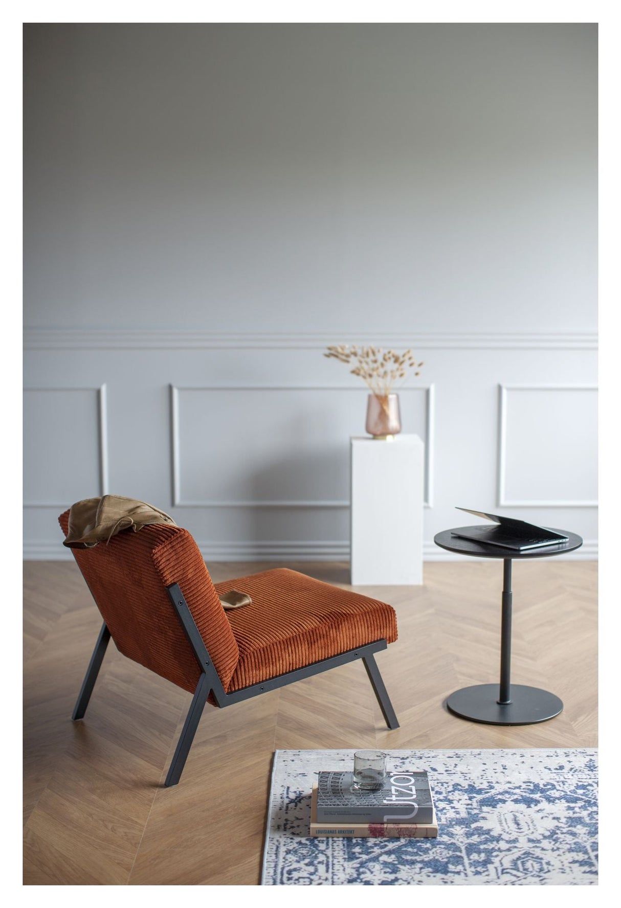 Vikko Loungestol, Corduroy/Burnt Orange - Unoliving.com