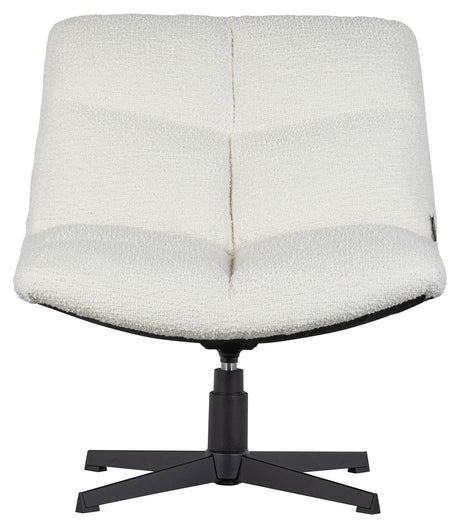 Vinny Loungestol m. drejefod - Offwhite bouclé - Unoliving.com