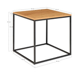 Vita Sidebord m. sort ramme, Top i Egetræs look, 45x45 - Unoliving.com