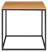 Vita Sidebord m. sort ramme, Top i Egetræs look, 45x45 - Unoliving.com