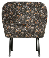 Vogue Loungestol, Aquarel Flower Black Velour - Unoliving.com