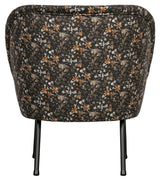 Vogue Loungestol, Aquarel Flower Black Velour - Unoliving.com