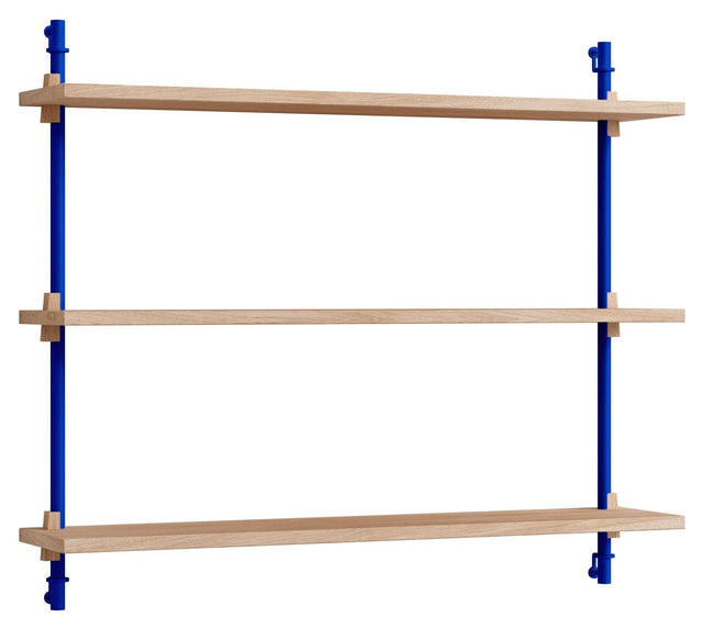 Wall Shelving, 1 fag, 3 hylder, H:65, Eg/Blå - Unoliving.com