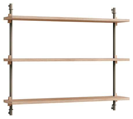 Wall Shelving, 1 fag, 3 hylder, H:65, Eg/Grå - Unoliving.com