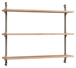 Wall Shelving, 1 fag, 3 hylder, H:65, Eg/Grå - Unoliving.com