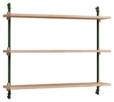 Wall Shelving, 1 fag, 3 hylder, H:65, Eg/Grøn - Unoliving.com