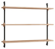 Wall Shelving, 1 fag, 3 hylder, H:65, Eg/Sort - Unoliving.com