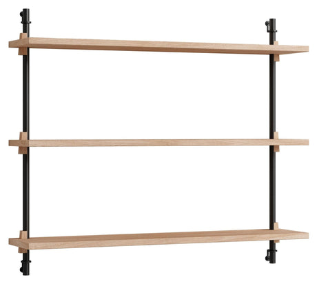 Wall Shelving, 1 fag, 3 hylder, H:65, Eg/Sort - Unoliving.com