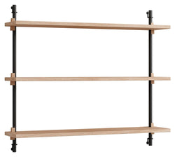 Wall Shelving, 1 fag, 3 hylder, H:65, Eg/Sort - Unoliving.com