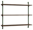 Wall Shelving, 1 fag, 3 hylder, H:65, Røget Eg/Grøn - Unoliving.com