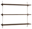 Wall Shelving, 1 fag, 3 hylder, H:65, Røget Eg/Hvid - Unoliving.com