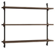 Wall Shelving, 1 fag, 3 hylder, H:65, Røget Eg/Sort - Unoliving.com