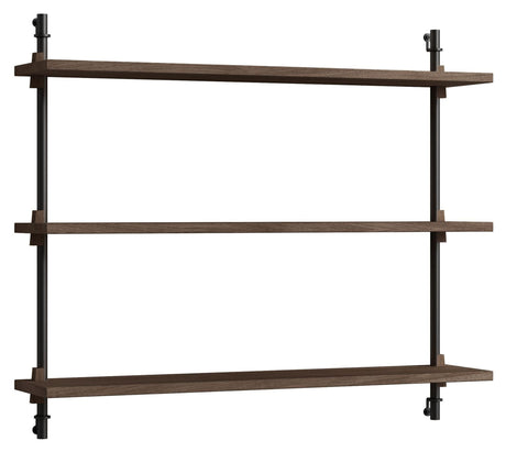 Wall Shelving, 1 fag, 3 hylder, H:65, Røget Eg/Sort - Unoliving.com