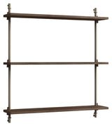 Wall Shelving, 1 fag, 3 hylder, H:85, Røget Eg/Grå - Unoliving.com