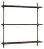 Wall Shelving, 1 fag, 3 hylder, H:85, Røget Eg/Grå - Unoliving.com