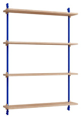 Wall Shelving, 1 fag, 4 hylder, H:115, Eg/Blå - Unoliving.com