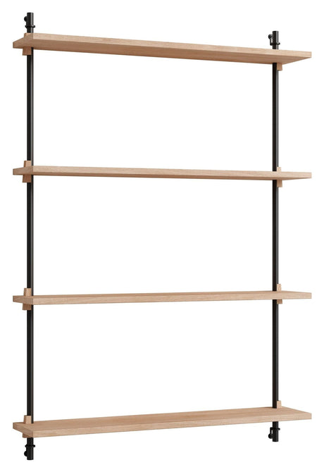 Wall Shelving, 1 fag, 4 hylder, H:115, Eg/Sort - Unoliving.com