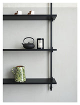 Wall Shelving, 1 fag, 4 hylder, H:115, Sort/sort - Unoliving.com