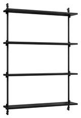 Wall Shelving, 1 fag, 4 hylder, H:115, Sort/sort - Unoliving.com