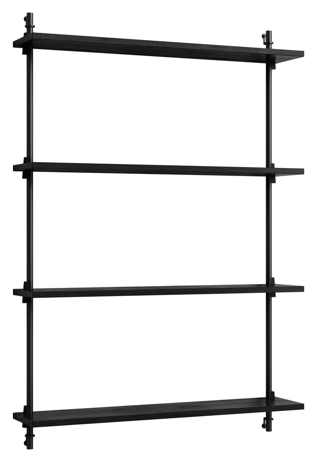 Wall Shelving, 1 fag, 4 hylder, H:115, Sort/sort - Unoliving.com