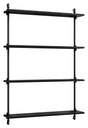 Wall Shelving, 1 fag, 4 hylder, H:115, Sort/sort - Unoliving.com