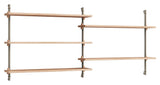 Wall Shelving, 2 fag, 5 hylder, H:65, Eg/Grå - Unoliving.com