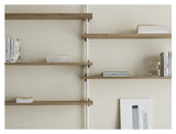 Wall Shelving, 2 fag, 5 hylder, H:65, Eg/Hvid - Unoliving.com