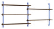 Wall Shelving, 2 fag, 5 hylder, H:65, Røget Eg/Blå - Unoliving.com