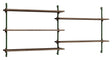 Wall Shelving, 2 fag, 5 hylder, H:65, Røget Eg/Grøn - Unoliving.com